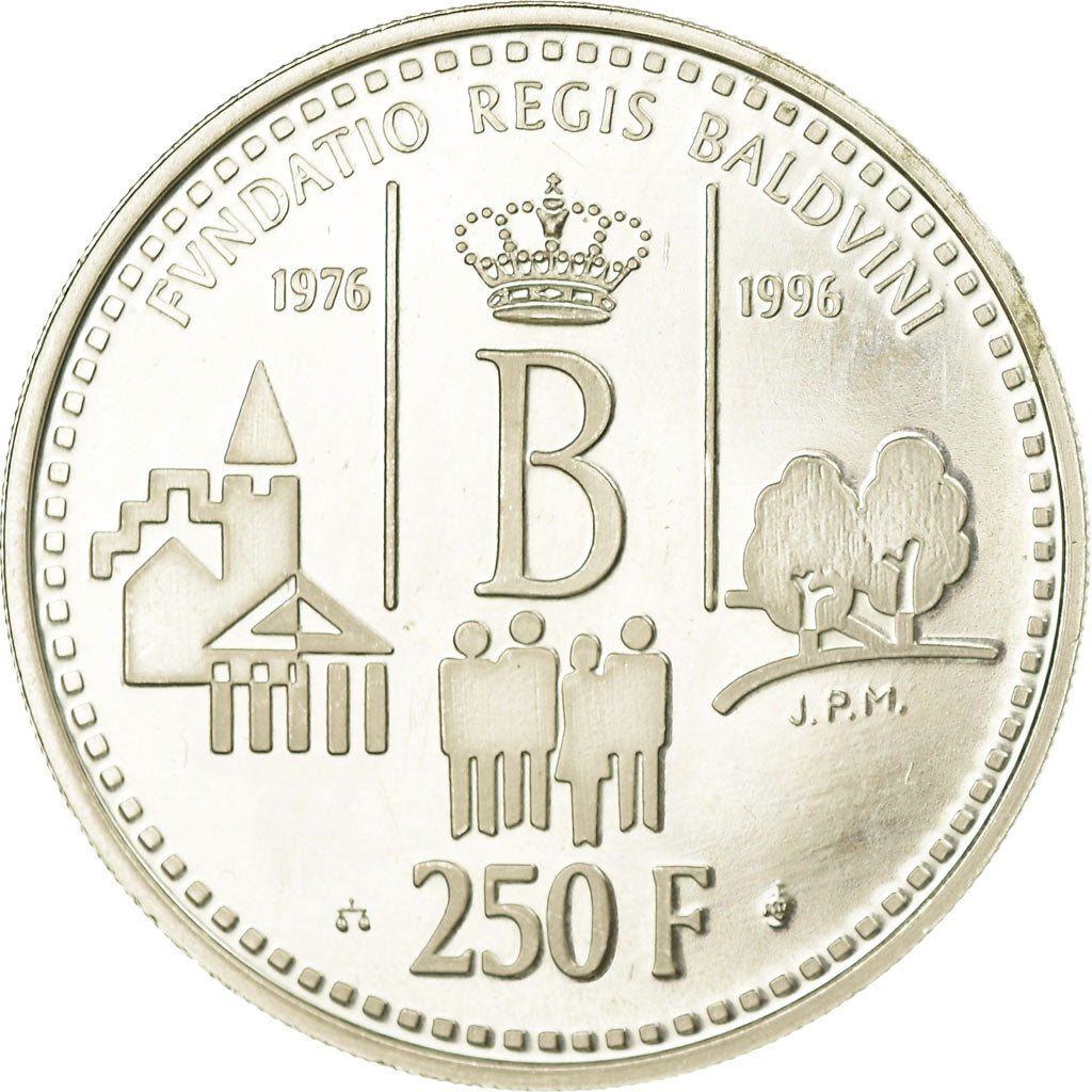 Coin, Belgium, 250 Francs, 250 Frank, 1996, AU(50-53), Silver, KM:202