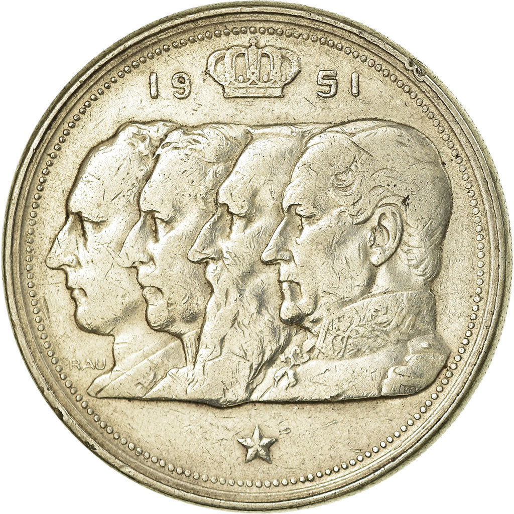 Coin, Belgium, 100 Francs, 100 Frank, 1951, EF(40-45), Silver, KM:139.1