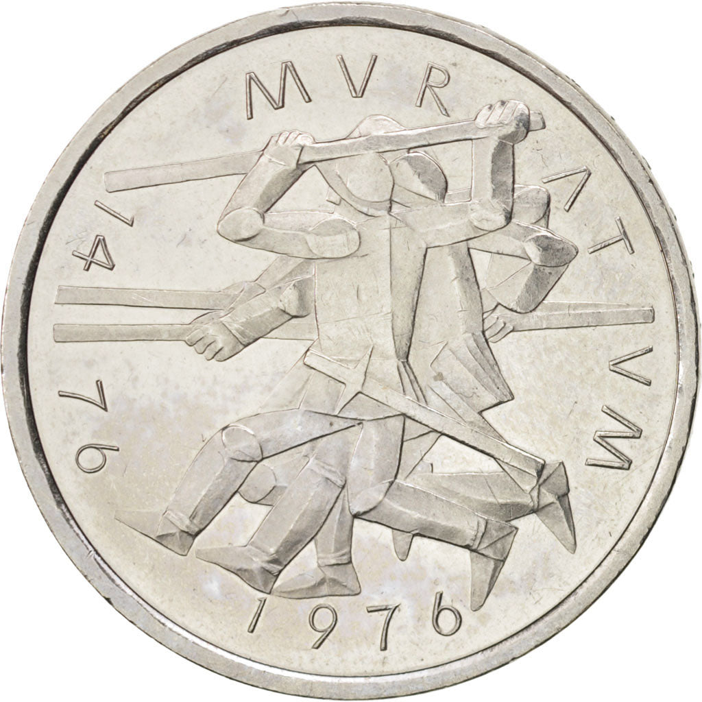 SWITZERLAND, 5 Francs, 1976, KM #54, MS(63), Copper-Nickel, 31.45, 13.21
