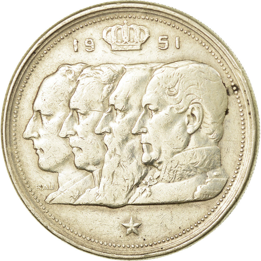 Coin, Belgium, 100 Francs, 100 Frank, 1951, EF(40-45), Silver, KM:139.1