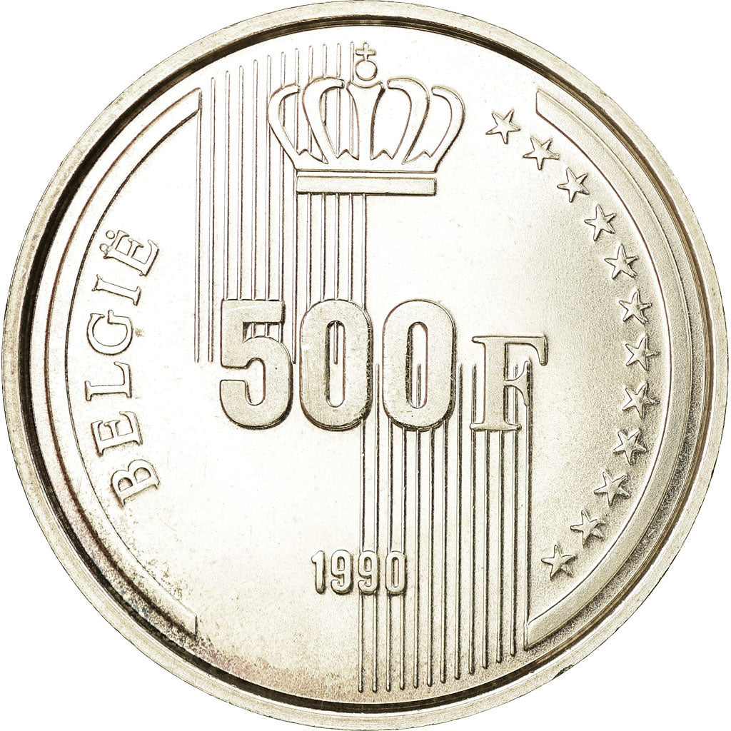 Coin, Belgium, 500 Francs, 500 Frank, 1990, AU(55-58), Silver, KM:178