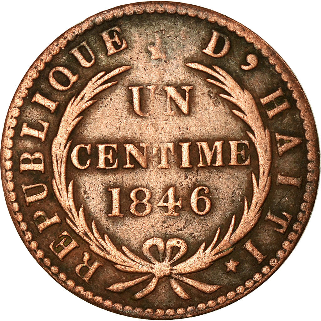 Coin, Haiti, Centime, 1846, VF(30-35), Copper, KM:25.2