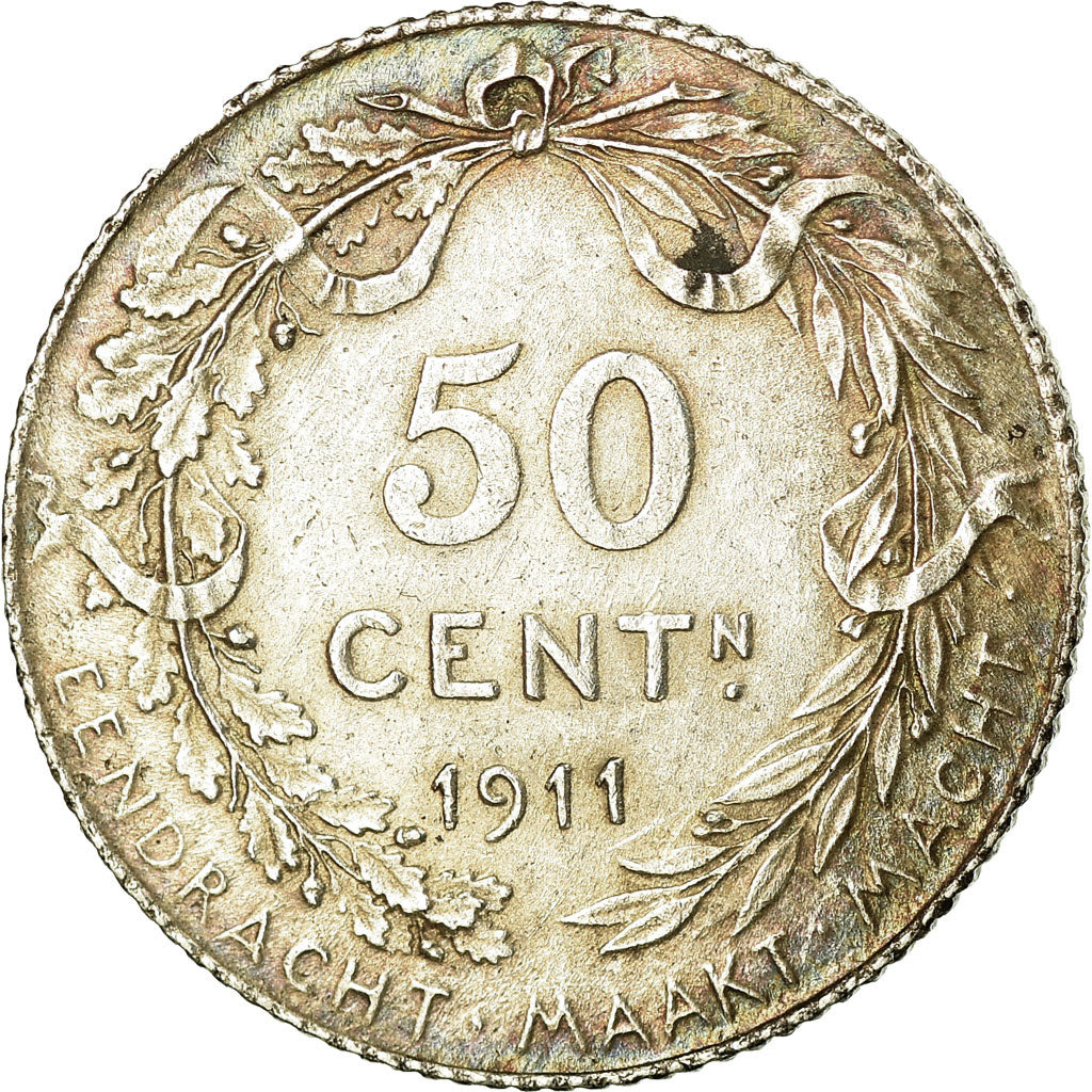 Munten, België, 50 Centimes, 1911, ZF+, Zilver, KM:71