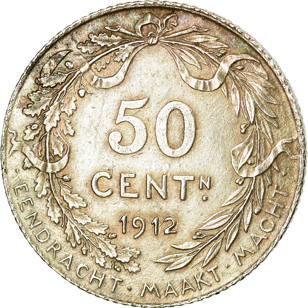 Coin, Belgium, 50 Centimes, 1912, AU(50-53), Silver, KM:71