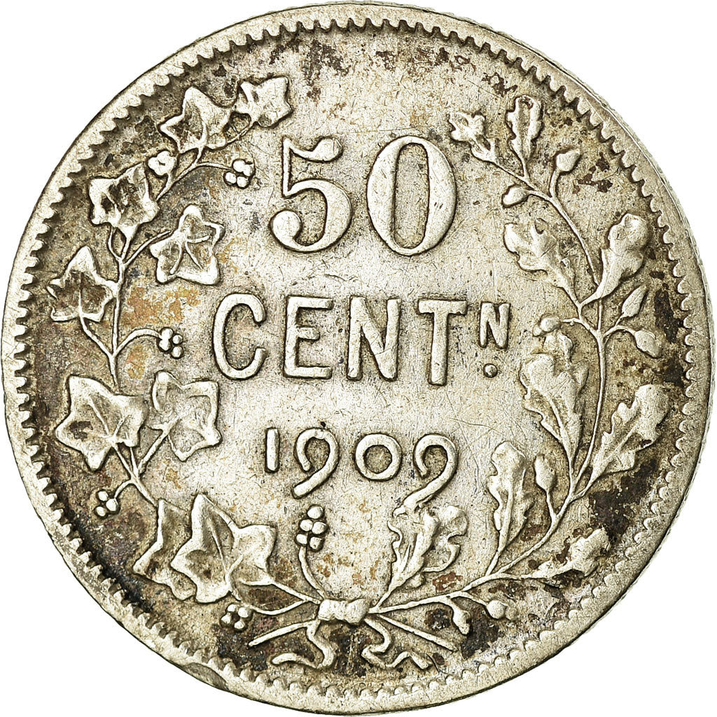 Coin, Belgium, 50 Centimes, 1909, VF(30-35), Silver, KM:61.1
