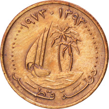 Quatar, Hamad bin Khalifa, Dirham, 1973, SPL-, Bronzo, KM:2