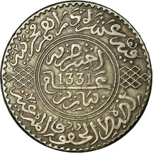 Coin, Morocco, Yusuf, Rial, 10 Dirhams, 1912, bi-Bariz, Paris, AU(50-53)