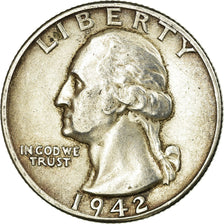 Coin, United States, Washington Quarter, 1942, Philadelphia, EF(40-45)