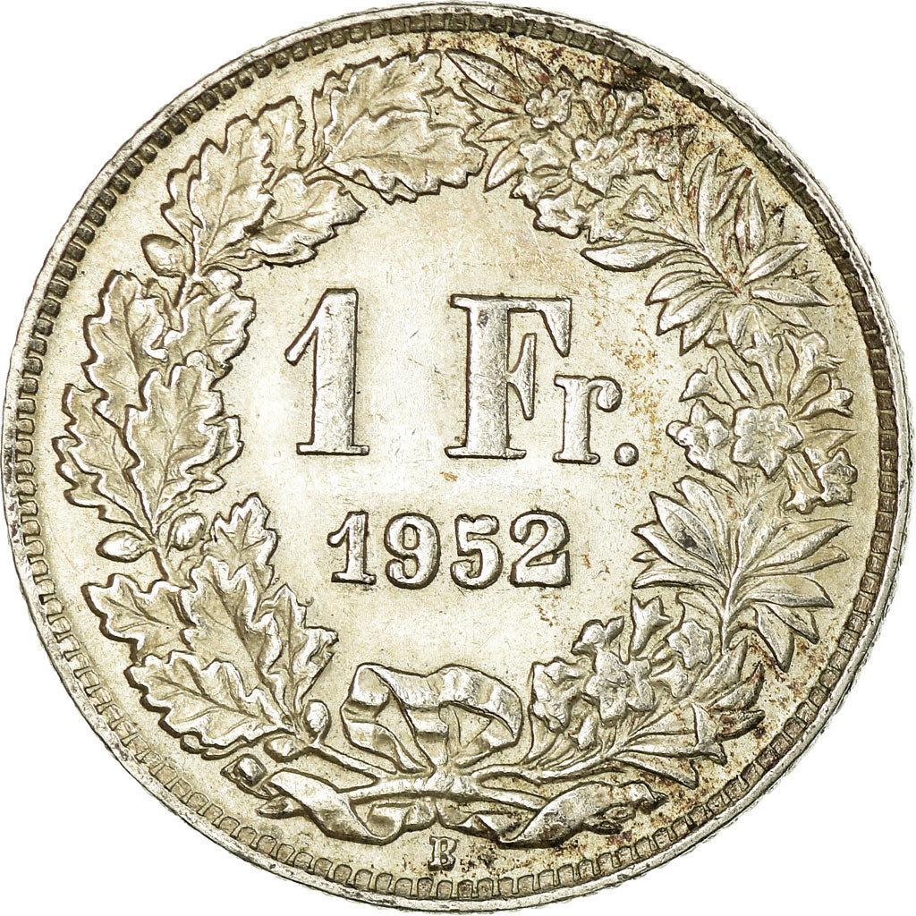 Coin, Switzerland, Franc, 1952, Bern, AU(50-53), Silver, KM:24