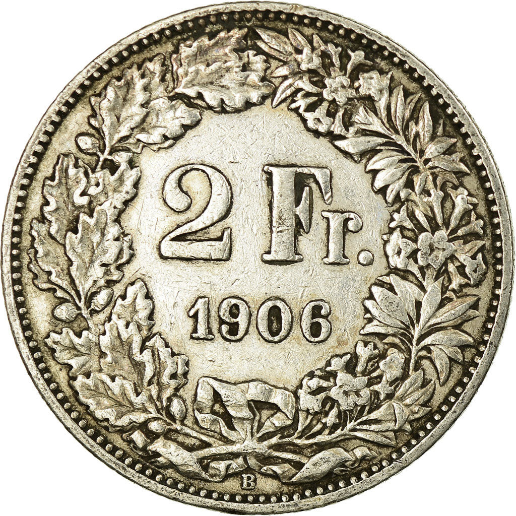 Coin, Switzerland, 2 Francs, 1906, Bern, EF(40-45), Silver, KM:21