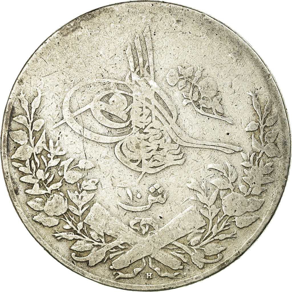 Coin, Egypt, Abdul Hamid II, 10 Qirsh, 1898, Misr, F(12-15), Silver, KM:295