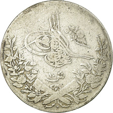 Coin, Egypt, Abdul Hamid II, 10 Qirsh, 1898, Misr, F(12-15), Silver, KM:295
