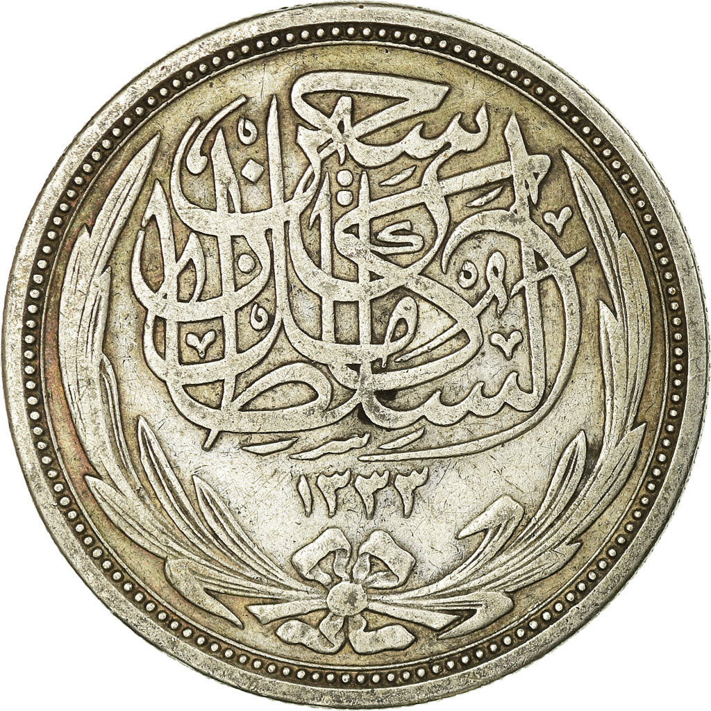 Münze, Ägypten, Hussein Kamil, 10 Piastres, 1917, SS, Silber, KM:319