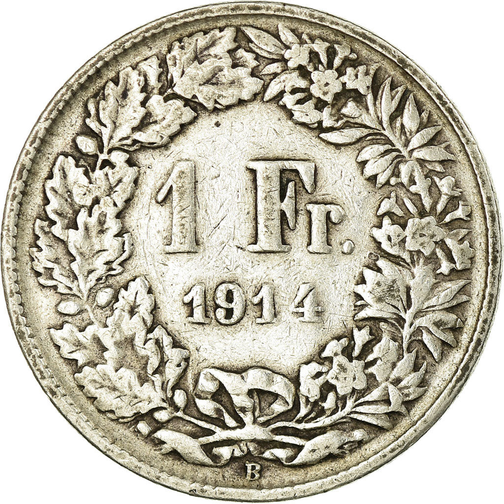 Coin, Switzerland, Franc, 1914, Bern, EF(40-45), Silver, KM:24