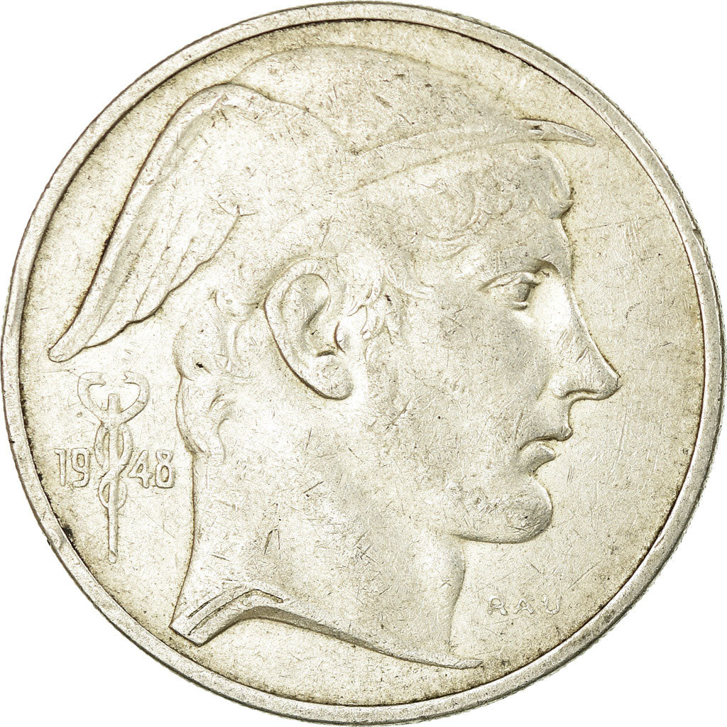 Munten, België, 50 Francs, 50 Frank, 1948, ZF, Zilver, KM:136.1