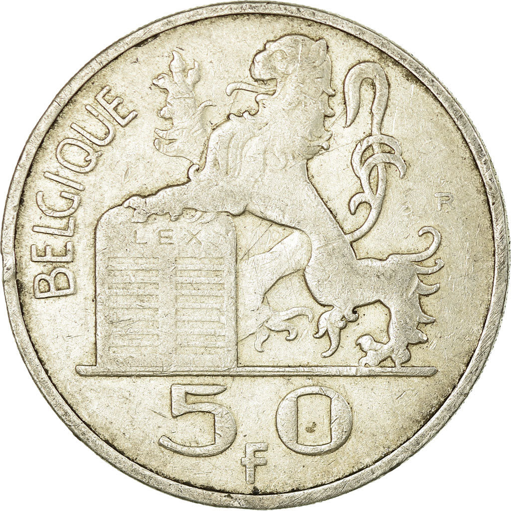 Munten, België, 50 Francs, 50 Frank, 1948, ZF, Zilver, KM:136.1