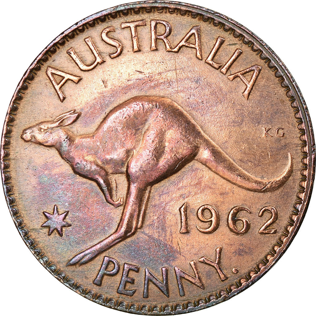 Coin, Australia, Elizabeth II, Penny, 1962, EF(40-45), Bronze, KM:56