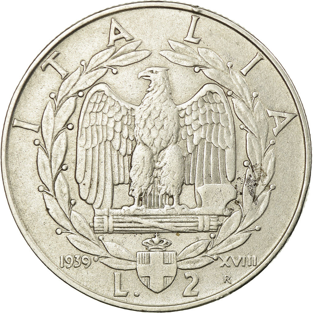 Monnaie, Italie, Vittorio Emanuele III, 2 Lire, 1939, Rome, TTB, Stainless