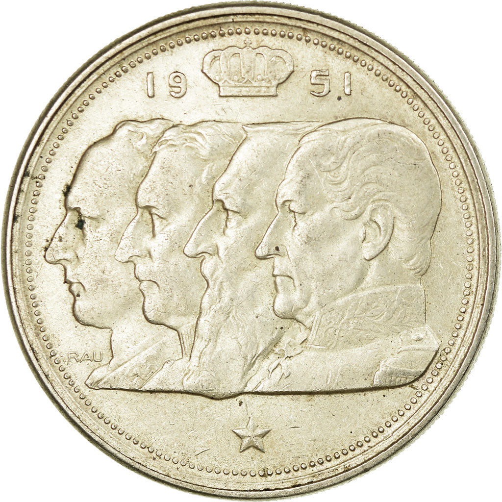 Coin, Belgium, 100 Francs, 100 Frank, 1951, EF(40-45), Silver, KM:139.1