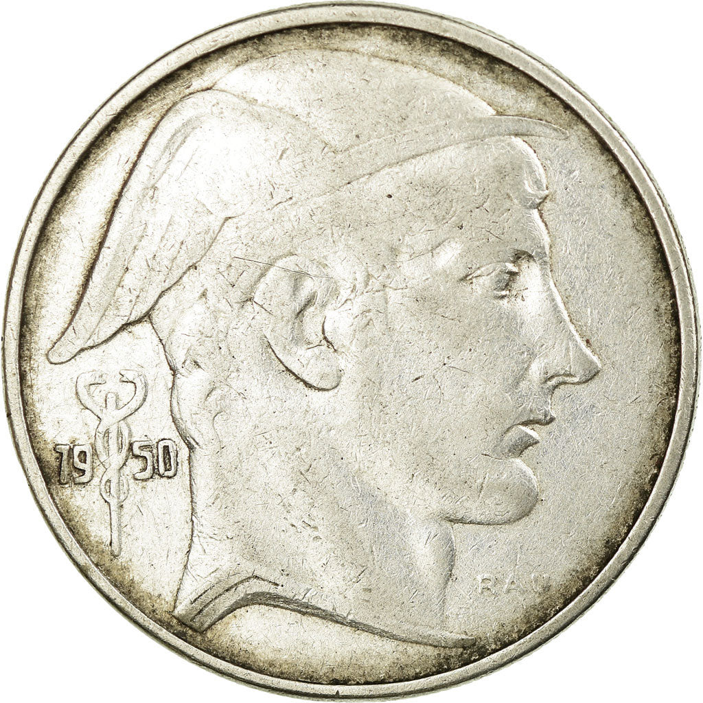 Coin, Belgium, 20 Francs, 20 Frank, 1950, EF(40-45), Silver, KM:140.1