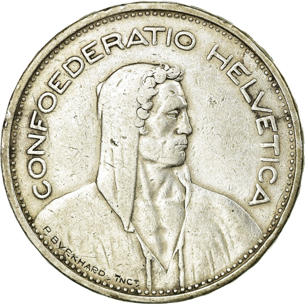 Coin, Switzerland, 5 Francs, 1933, Bern, EF(40-45), Silver, KM:40