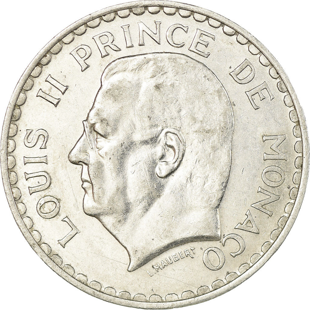 Coin, Monaco, Louis II, 5 Francs, 1945, AU(50-53), Aluminum, KM:122
