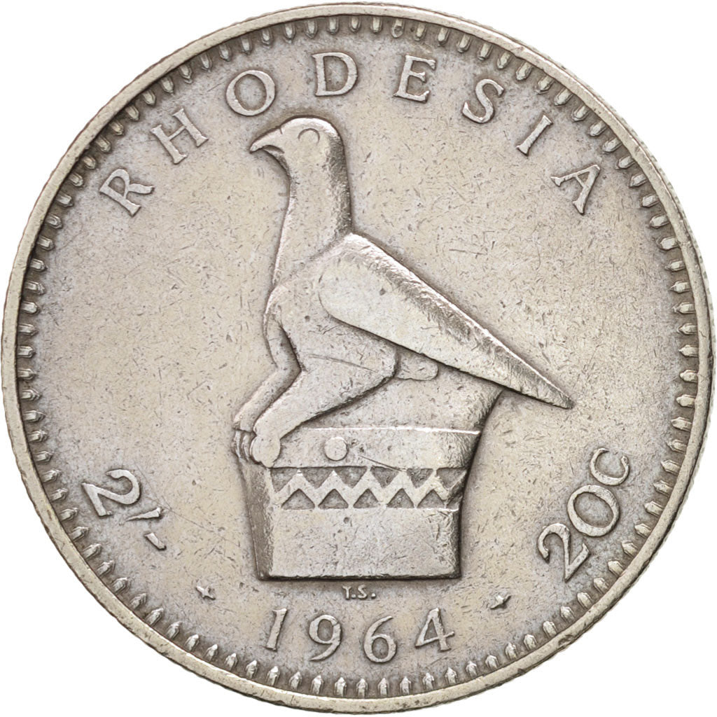 Rhodesia, Elizabeth II, 2 Shillings = 20 Cents, 1964, British Royal Mint, BB,...