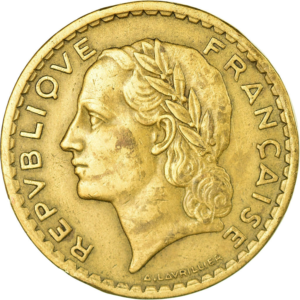 Coin, France, Lavrillier, 5 Francs, 1945, Castelsarrasin, VF(30-35), KM 888a.3