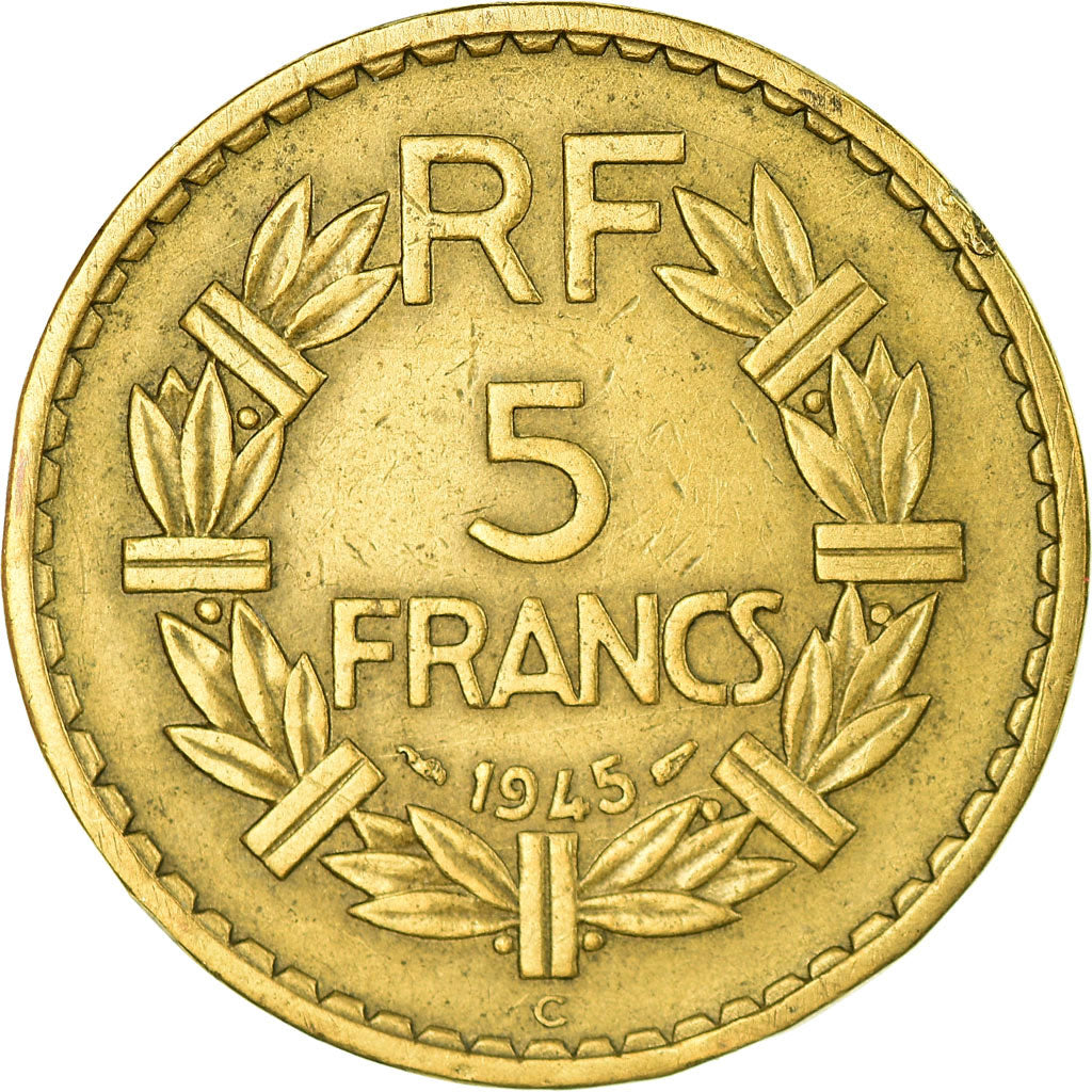 Coin, France, Lavrillier, 5 Francs, 1945, Castelsarrasin, VF(30-35), KM 888a.3