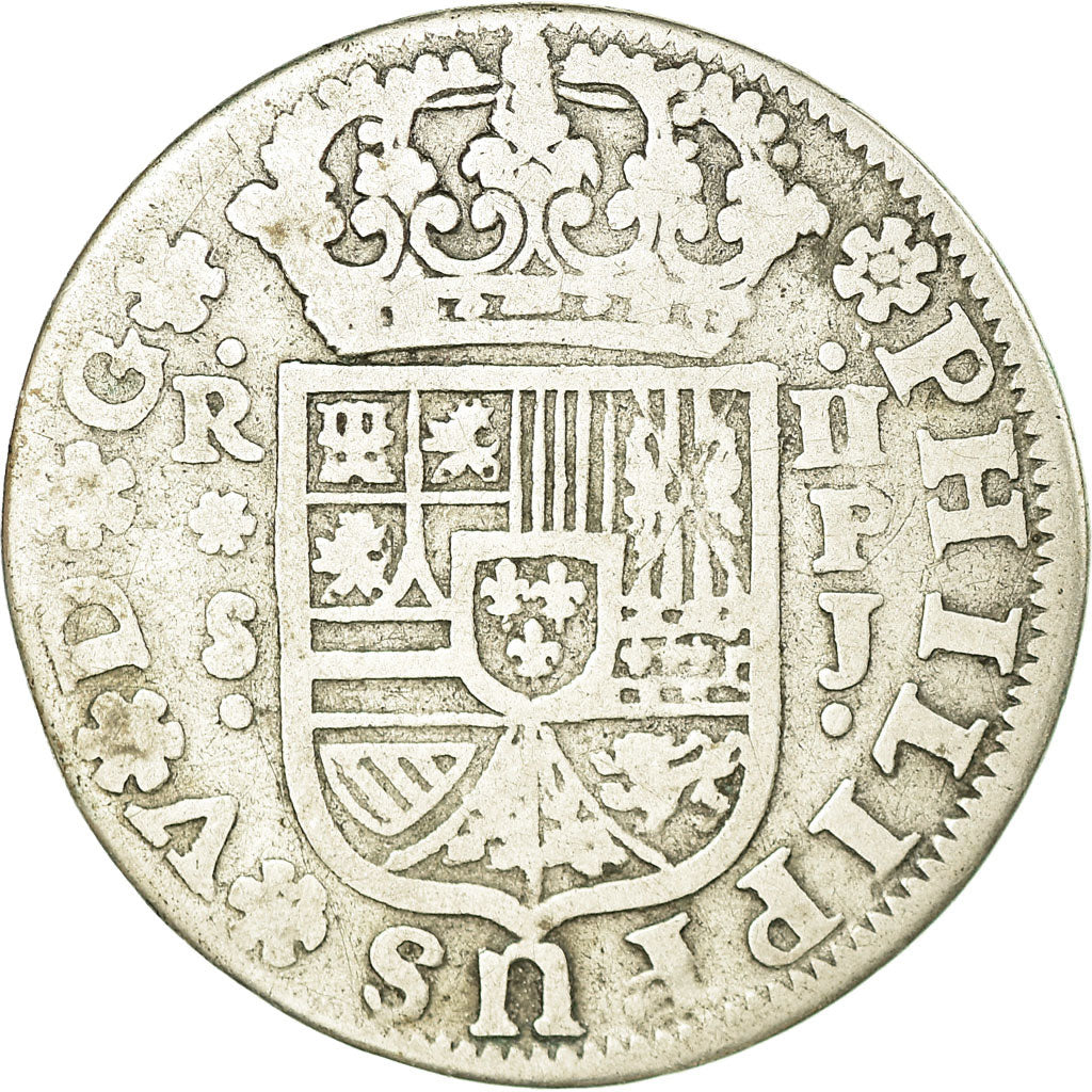 Moneda, España, Philip V, 2 Reales, 1737, Seville, BC+, Plata, KM:355