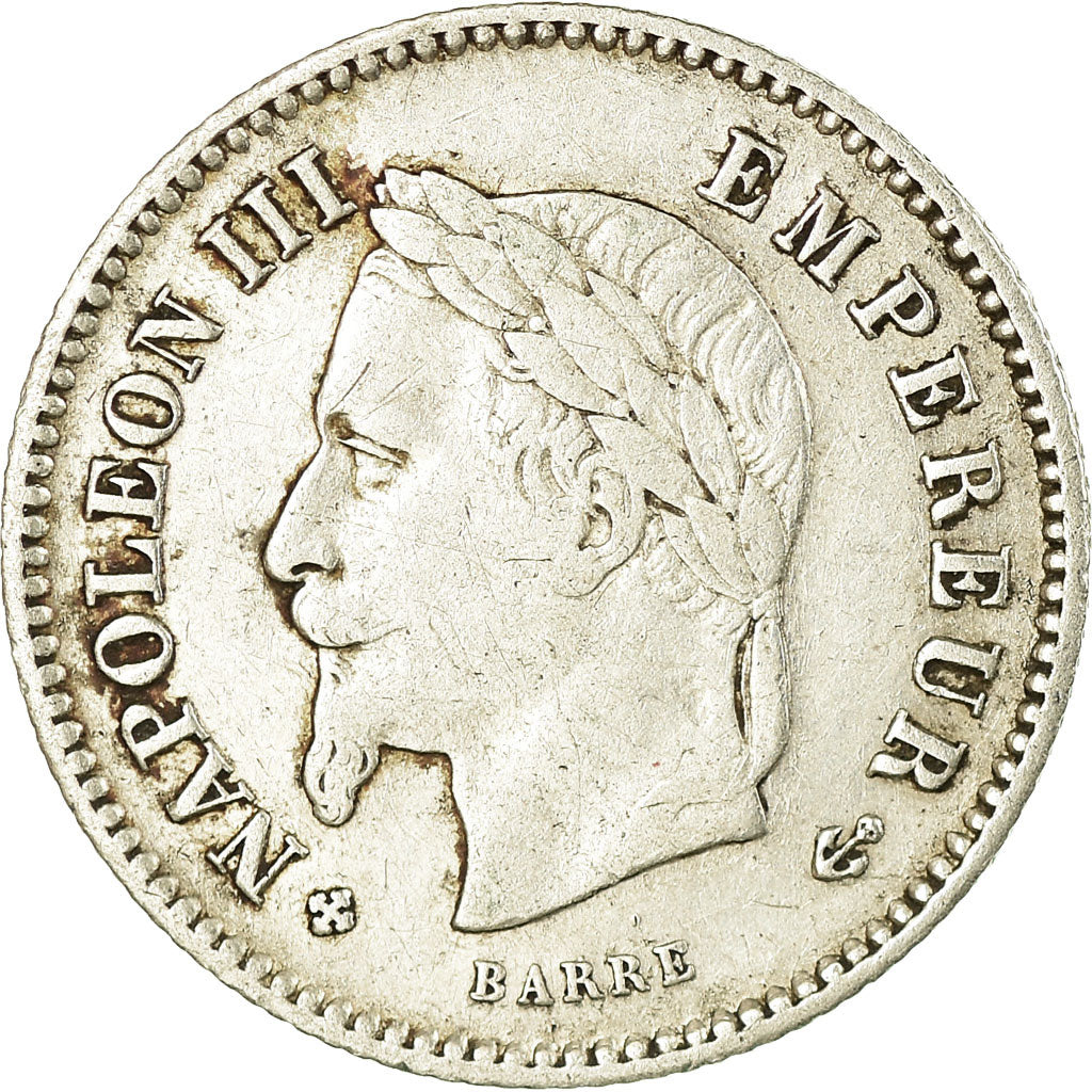 Coin, France, Napoleon III, 20 Centimes, 1867, Strasbourg, EF(40-45), KM 808.2