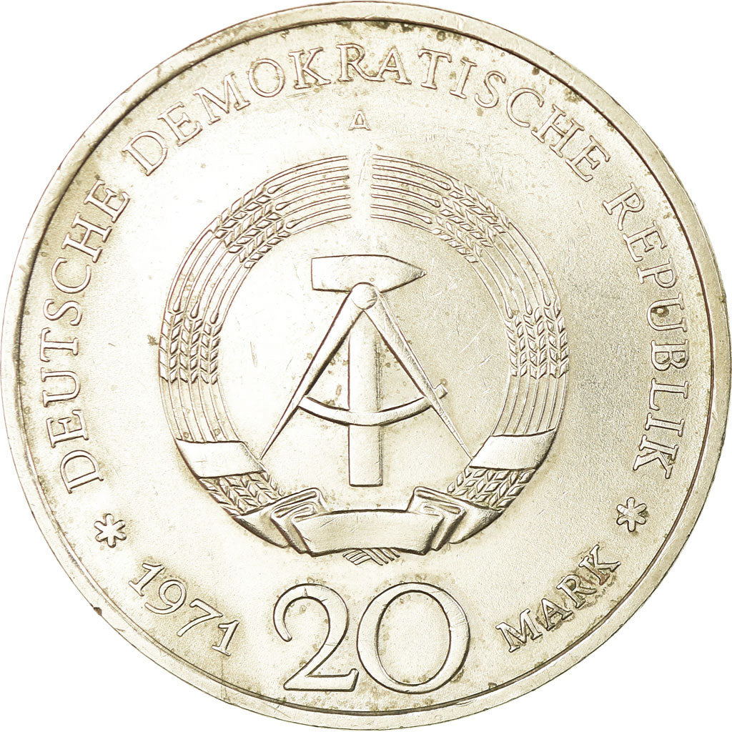 Coin, GERMAN-DEMOCRATIC REPUBLIC, 20 Mark, 1971, Berlin, AU(55-58)