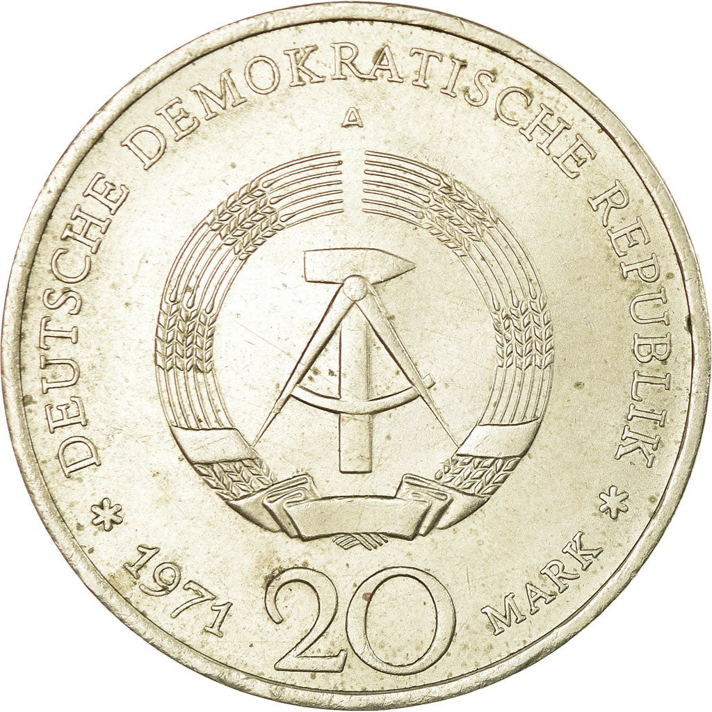 Coin, GERMAN-DEMOCRATIC REPUBLIC, 20 Mark, 1971, Berlin, AU(50-53)