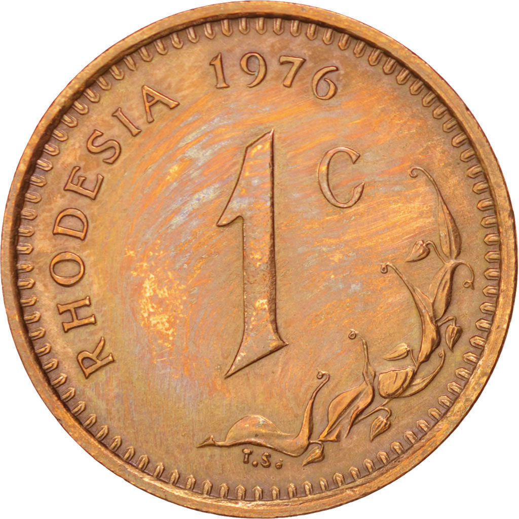 RHODESIA, Cent, 1976, KM #10, EF(40-45), Bronze, 22.5, 4.05