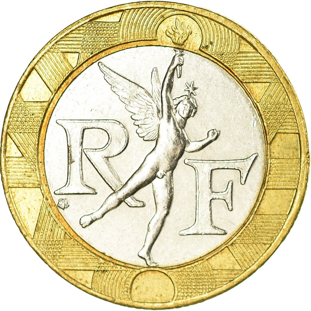 Moneta, Francia, Génie, 10 Francs, 1988, BB+, Bi-metallico, KM:964.1