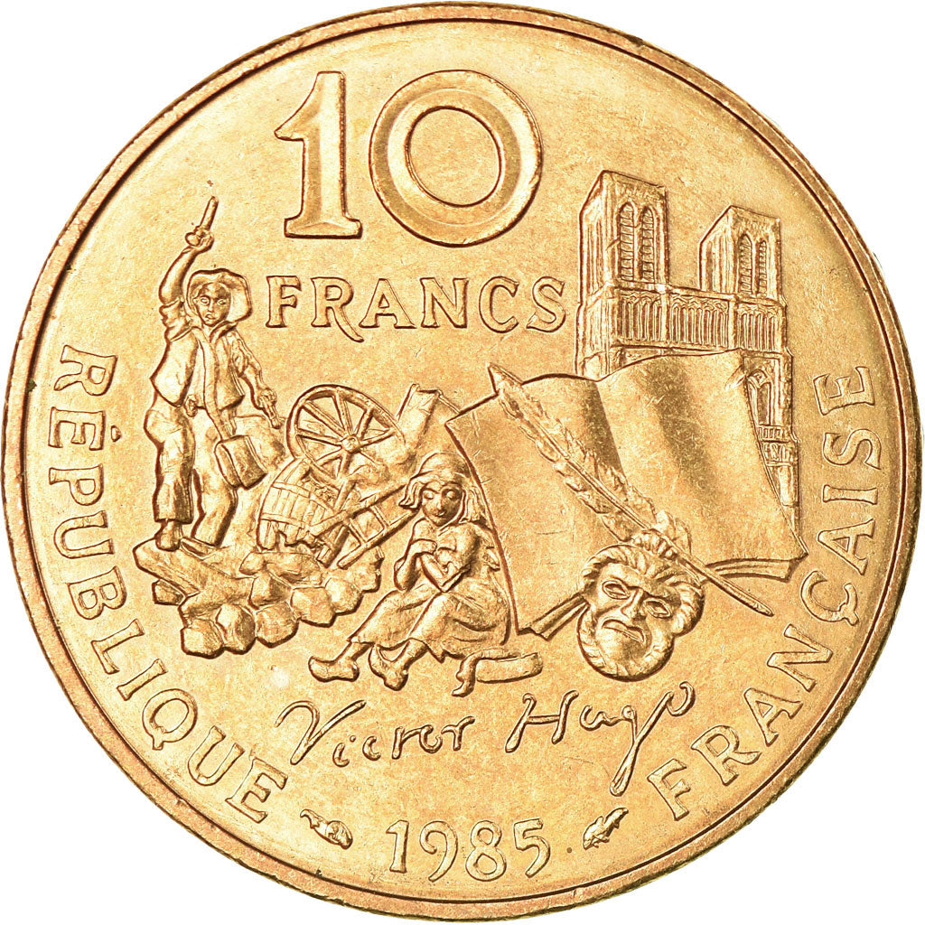 Moneta, Francia, Victor Hugo, 10 Francs, 1985, SPL-, Nichel-bronzo, KM:956