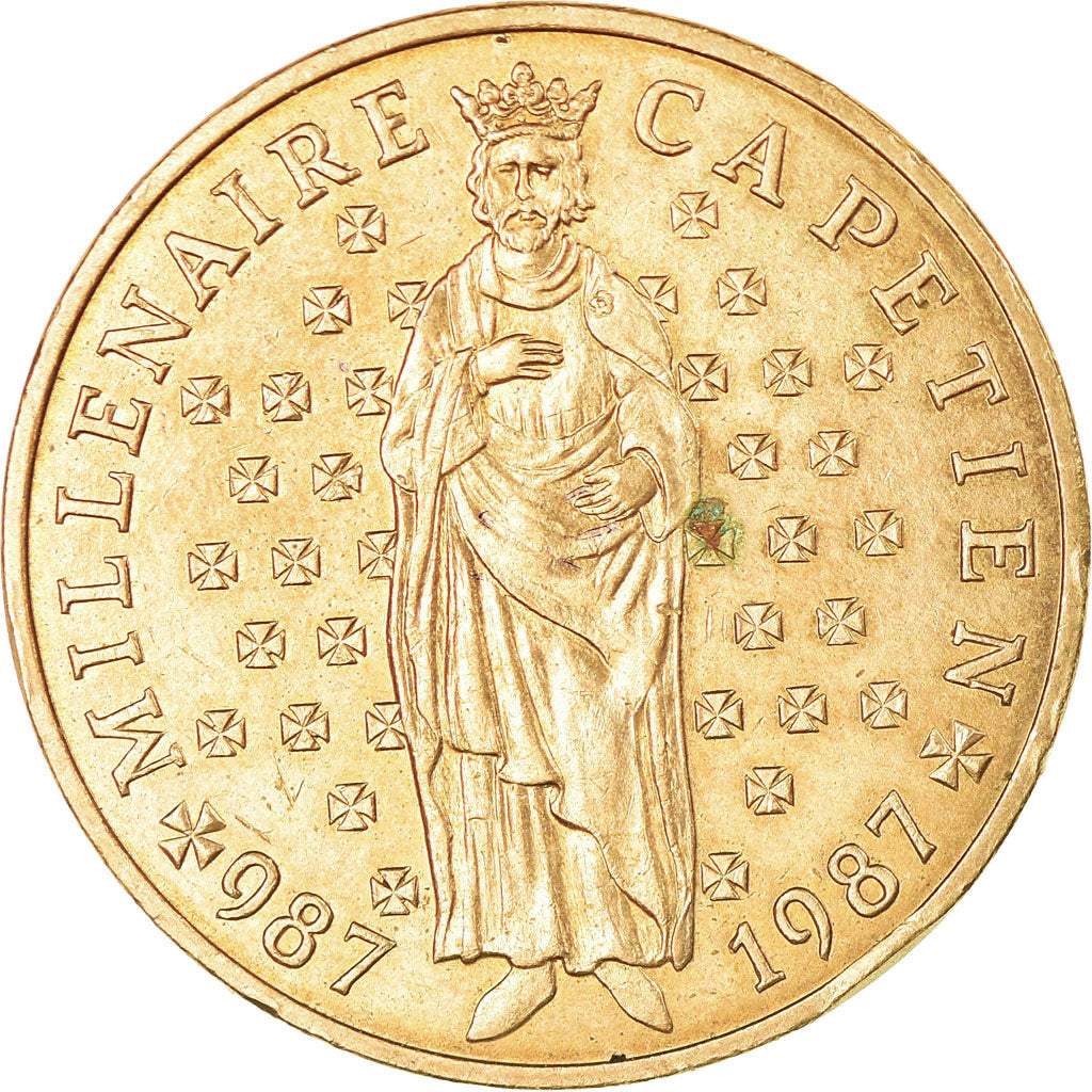 Coin, France, Hugues Capet, 10 Francs, 1987, AU(50-53), Silver, KM:961