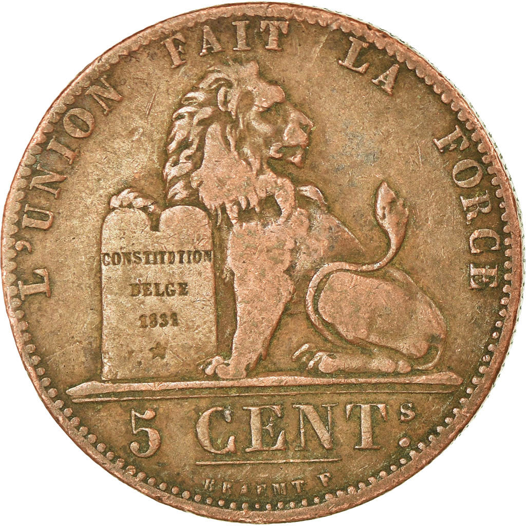 Coin, Belgium, Leopold I, 5 Centimes, 1847, VF(30-35), Copper, KM:5.1