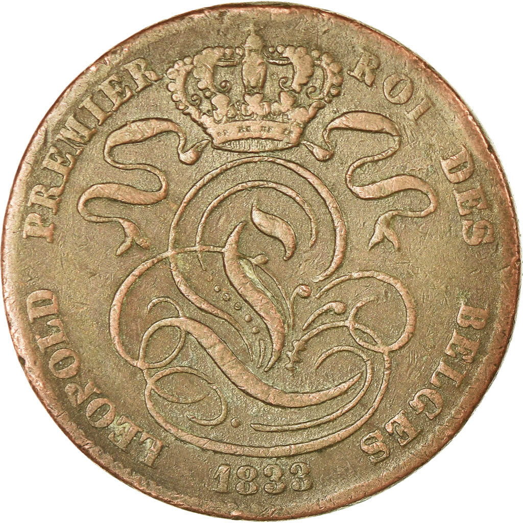 Coin, Belgium, Leopold I, 5 Centimes, 1833, VF(30-35), Copper, KM:5.1