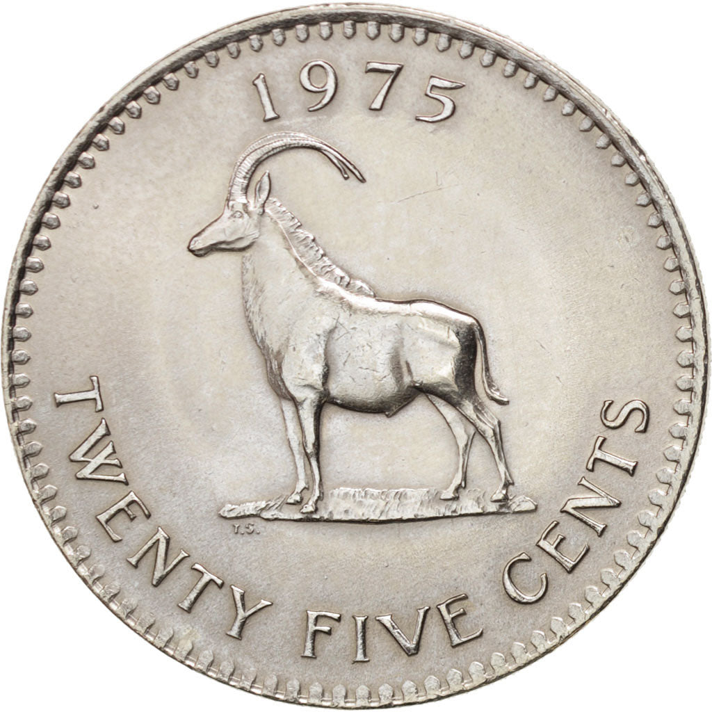 Rhodesia, 25 Cents, 1975, SPL, Rame-nichel, KM:16