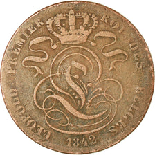 Moneta, Belgia, Leopold I, 5 Centimes, 1842, F(12-15), Miedź, KM:5.1