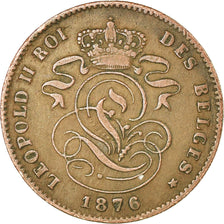 Coin, Belgium, Leopold II, 2 Centimes, 1876, EF(40-45), Copper, KM:35.1