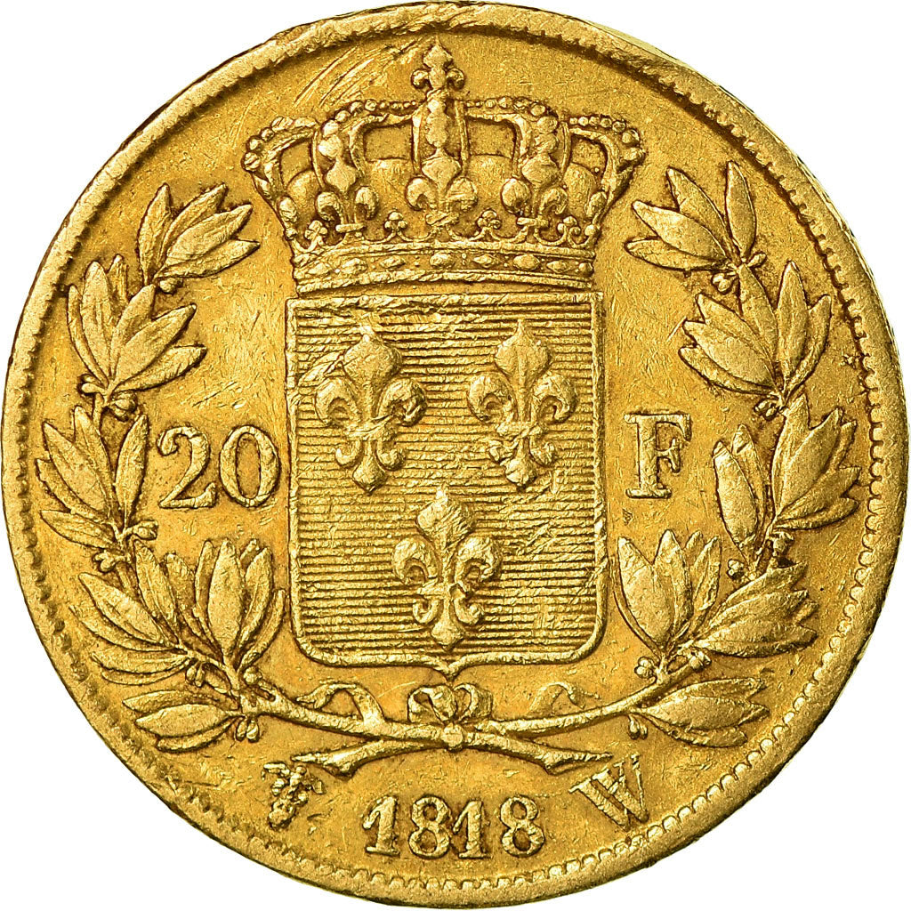 Münze, Frankreich, Louis XVIII, 20 Francs, 1818, Lille, S+, Gold