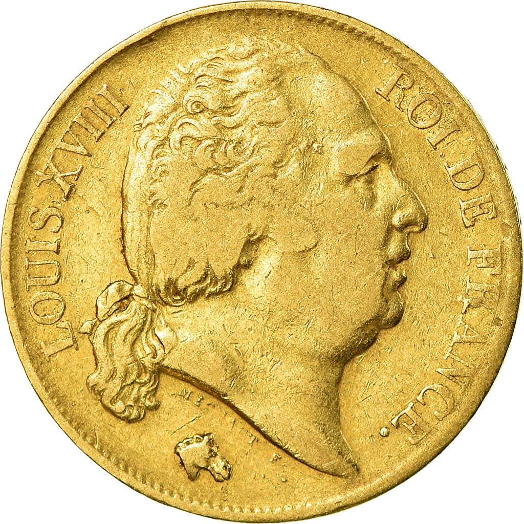 Münze, Frankreich, Louis XVIII, 20 Francs, 1818, Lille, S+, Gold