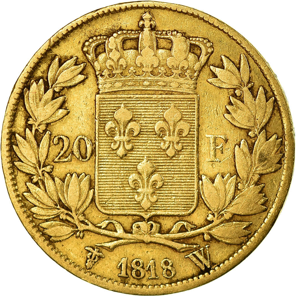 Münze, Frankreich, Louis XVIII, 20 Francs, 1818, Lille, S+, Gold