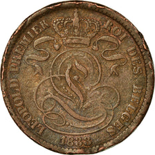 Coin, Belgium, Leopold I, 10 Centimes, 1833, VF(20-25), Copper, KM:2.1