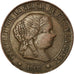 Coin, Spain, Isabel II, 5 Centimos, 1868, Barcelona, EF(40-45), Copper, KM:635.1