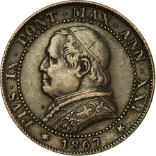 Munten, Italiaanse staten, PAPAL STATES, Pius IX, Soldo, 1867, Rome, ZF+