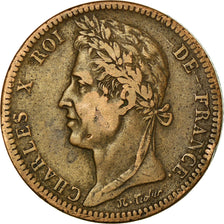 Coin, FRENCH COLONIES, Charles X, 10 Centimes, 1828, Paris, VF(30-35), Bronze