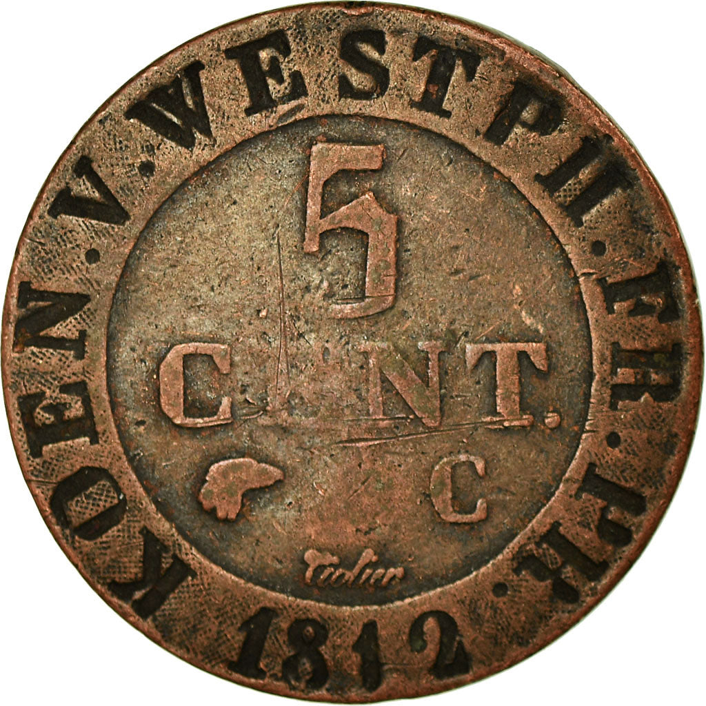 Coin, German States, WESTPHALIA, Jerome, 5 Centimes, 1812, Cassel, VF(30-35)